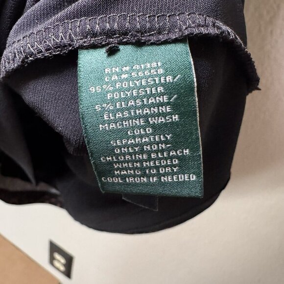 Ralph Lauren Caramel Black Contrast Panel Side Ruched Stretch Jersey Dress $139 - Picture 5 of 8